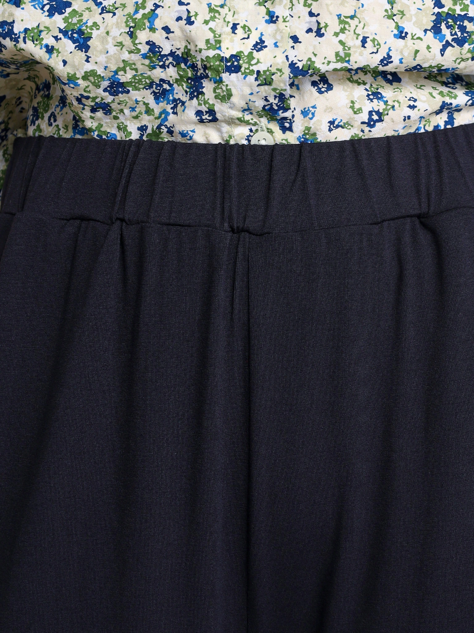 Брюки-кюлоты трикотажные темно-синего цвета из смесовой вискозы